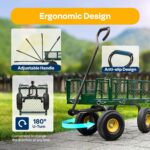 VIVOHOME Heavy Duty 880 Lbs 4.5 Cu Ft Mesh Steel Garden Cart Utility Wagon - Image 2