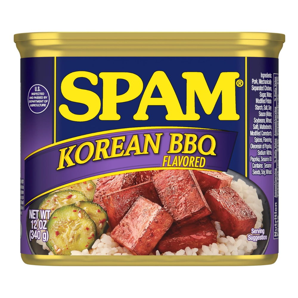 Untitled-design-2026-07-25T053359.342.png SPAM Korean BBQ Flavored, Shelf Stable Canned Meat, 12 Oz Can - Image 1