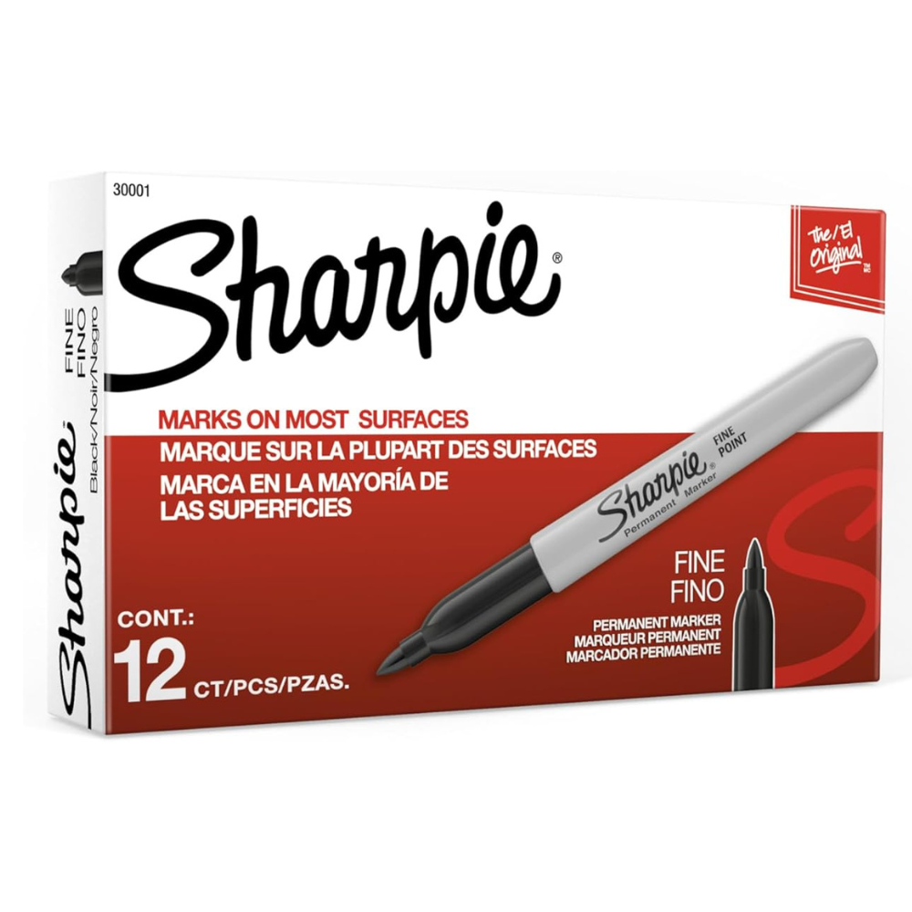 Untitled-design-2026-07-25T071441.915.png Sharpie Permanent Markers, Fine Tip, Black - Image 1